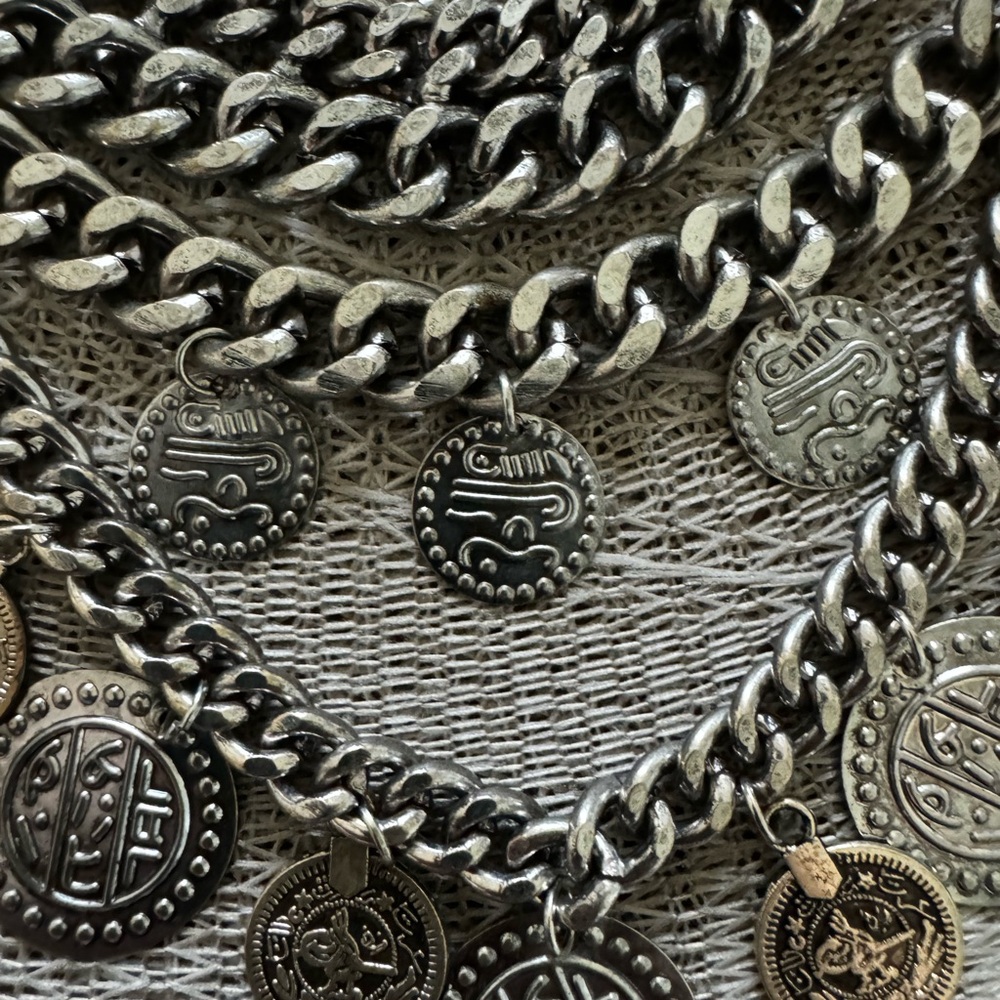 Statement Necklace Multi Chains Medallion Bali Bo… - image 7